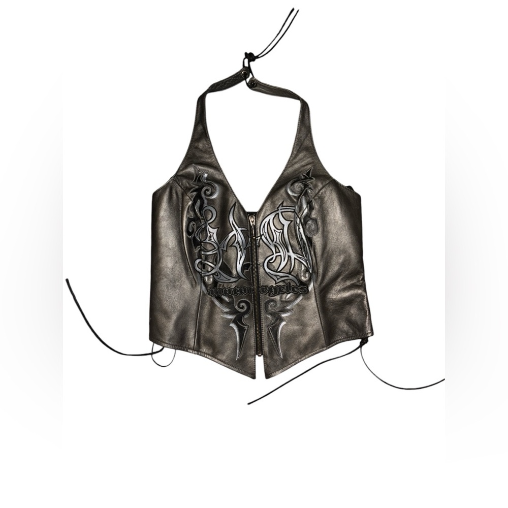 Harley Davidson Leather Halter Top
